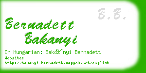 bernadett bakanyi business card